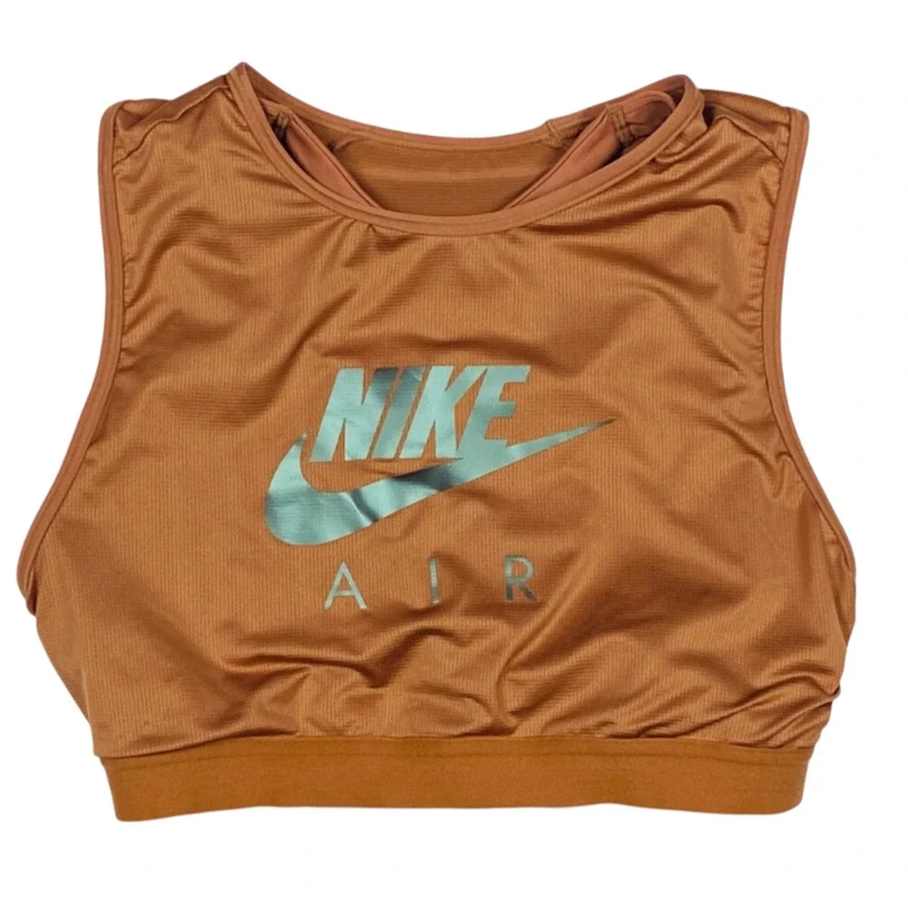 Nike Women's Air Dri-Fit Swoosh Sports Bra DM0643-215 Mineral Brown Size X-Large